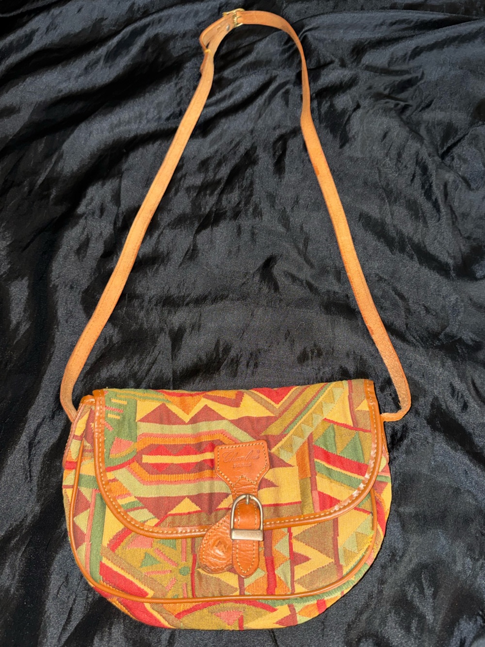 Chanline Vintage Southwestern Tapestry Crossbody Saddle Bag Boho Geometric Purse
